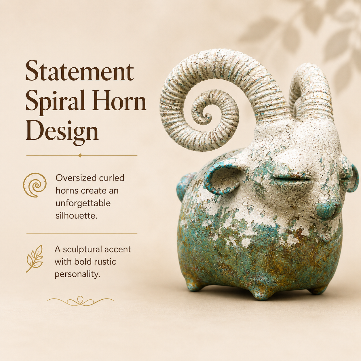 Vintage Ram Sculpture-HandPrint