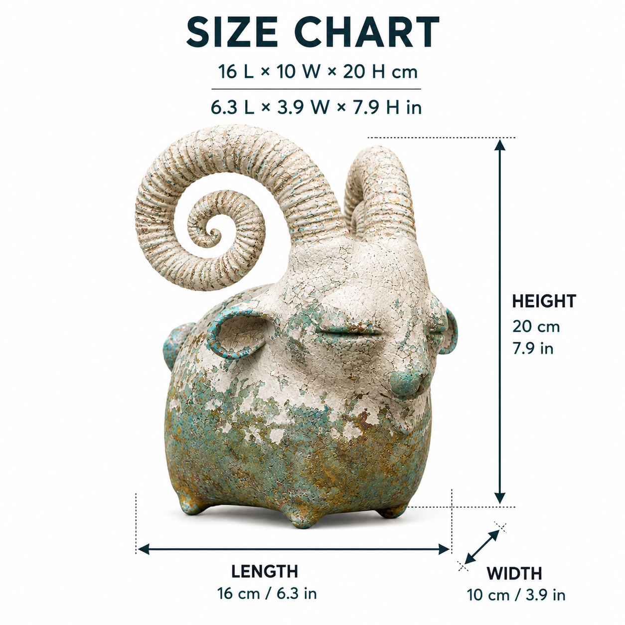 Vintage Ram Sculpture-HandPrint