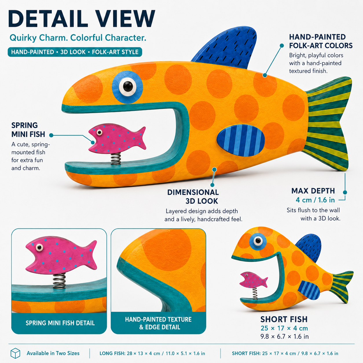 Whimsical Spring-Mouth Fish Wall Decor-HandPrint