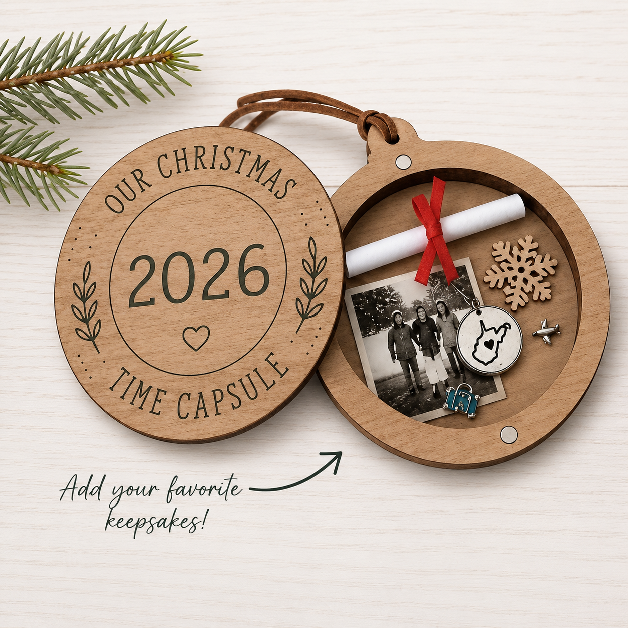 🎁Last Day 60% OFF - 2026 Christmas Time Capsule Ornament-HandPrint