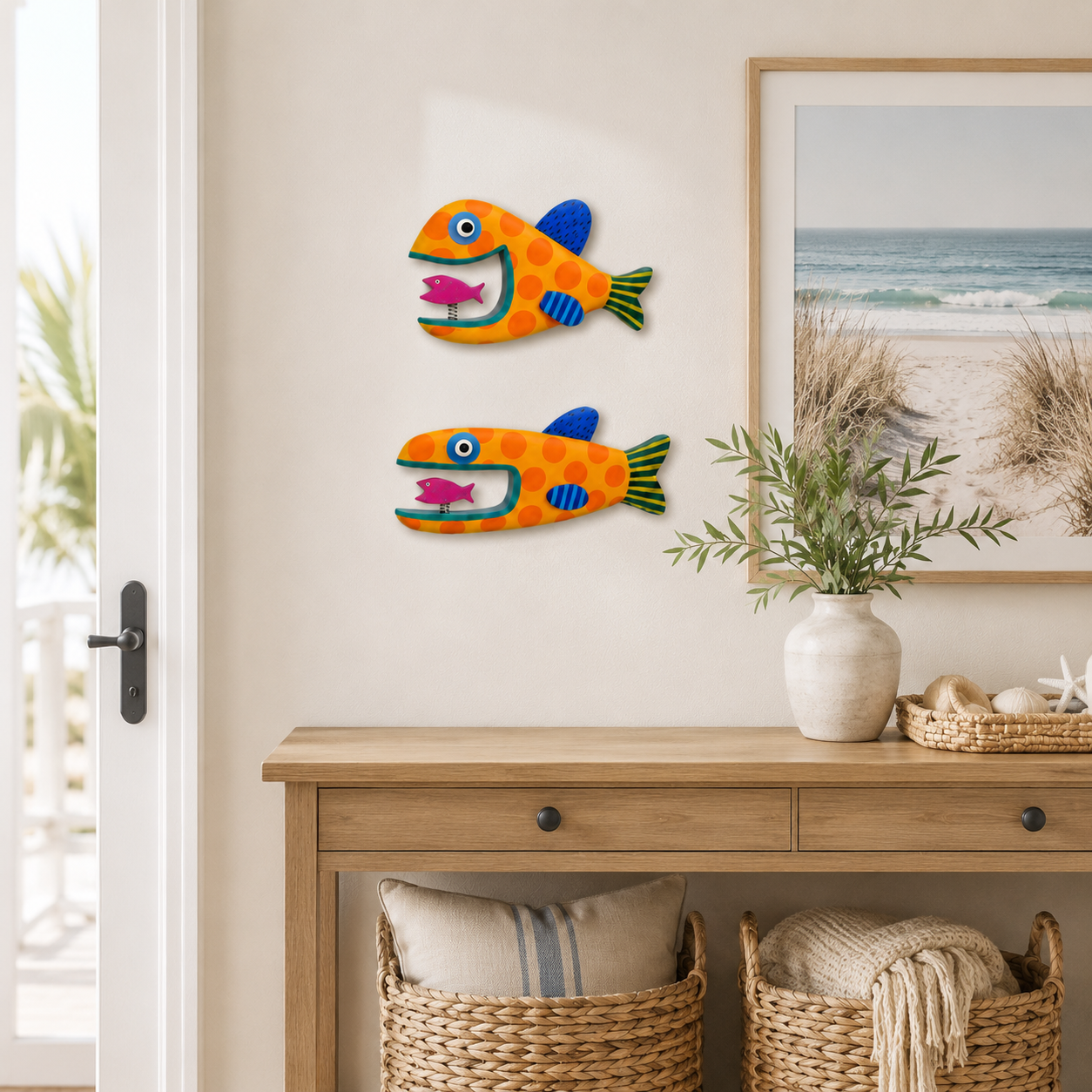 Whimsical Spring-Mouth Fish Wall Decor-HandPrint