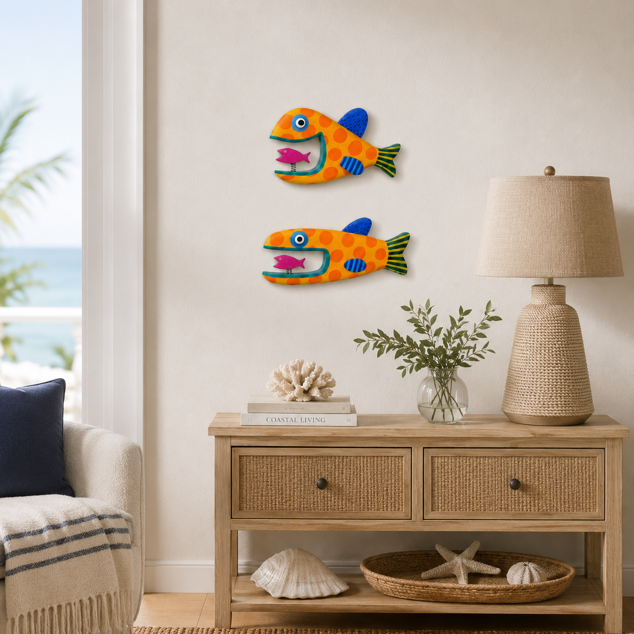 Whimsical Spring-Mouth Fish Wall Decor-HandPrint