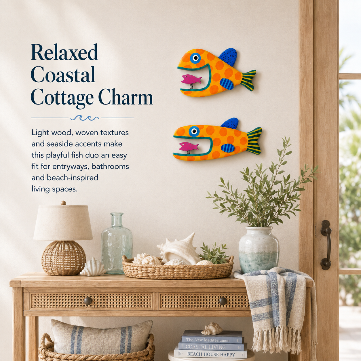 Whimsical Spring-Mouth Fish Wall Decor-HandPrint