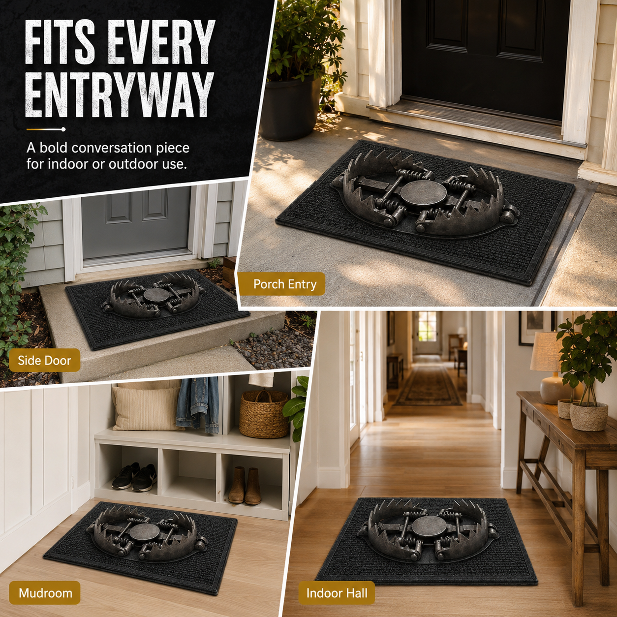 💥 HOT SALE 49% OFF - 😂 Gotcha! 3D Bear Trap Illusion Doormat – Funny Prank Entry Mat-HandPrint