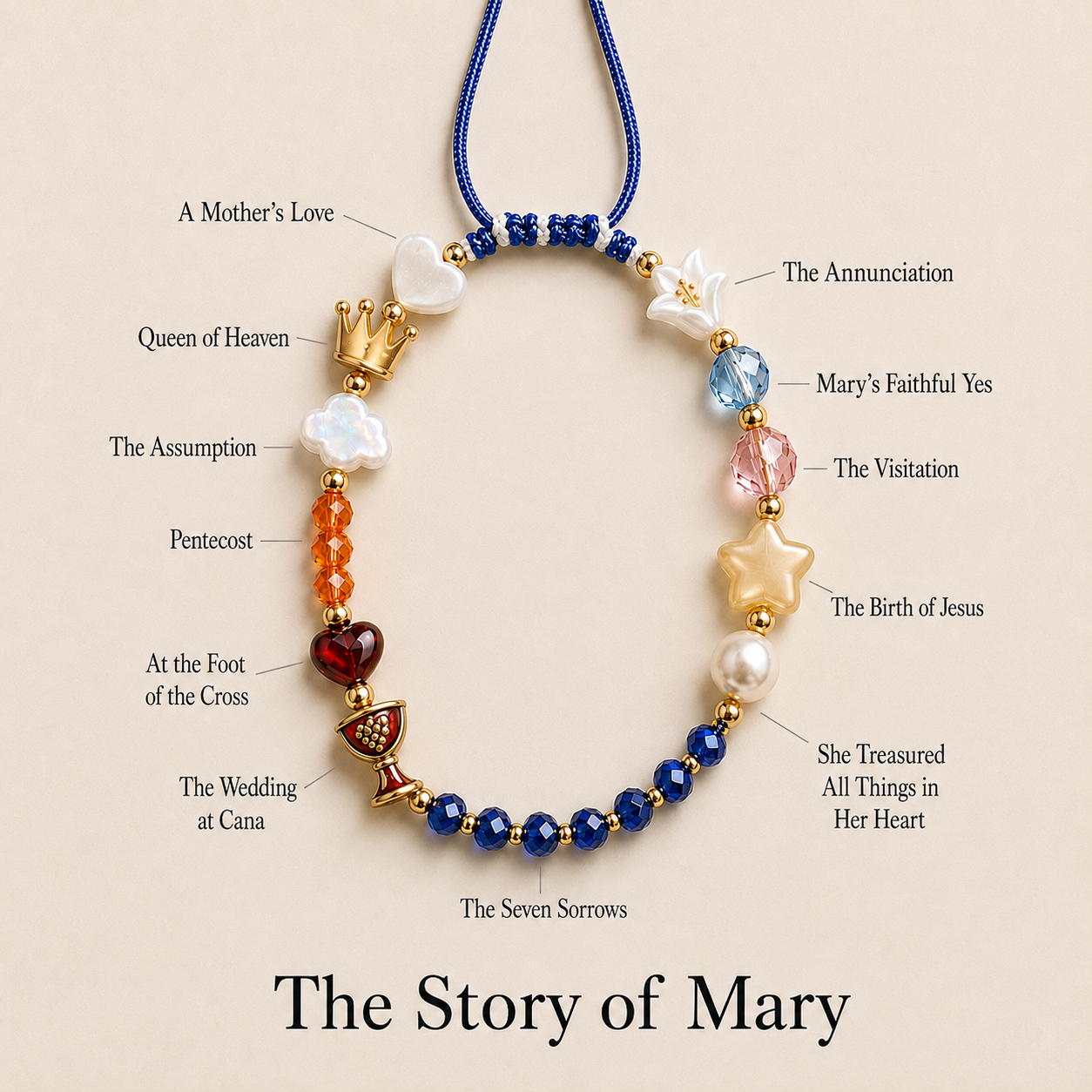 💙Last Day 60% OFF - Handmade Story of Mary Bracelet-HandPrint