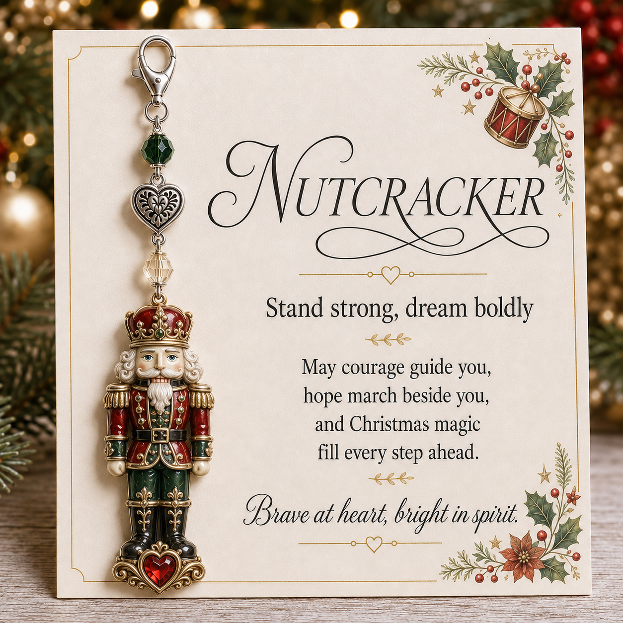 🎄Christmas Keepsake Keychain Card&Pocket Hug-HandPrint