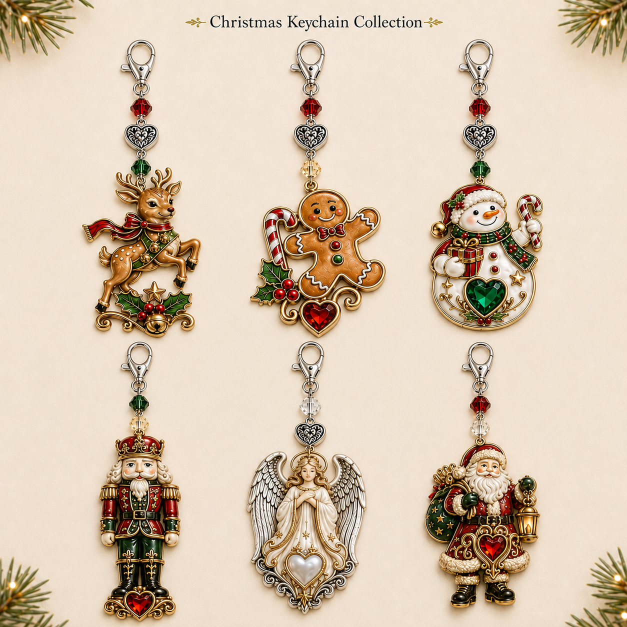 🎄Christmas Keepsake Keychain Card&Pocket Hug-HandPrint