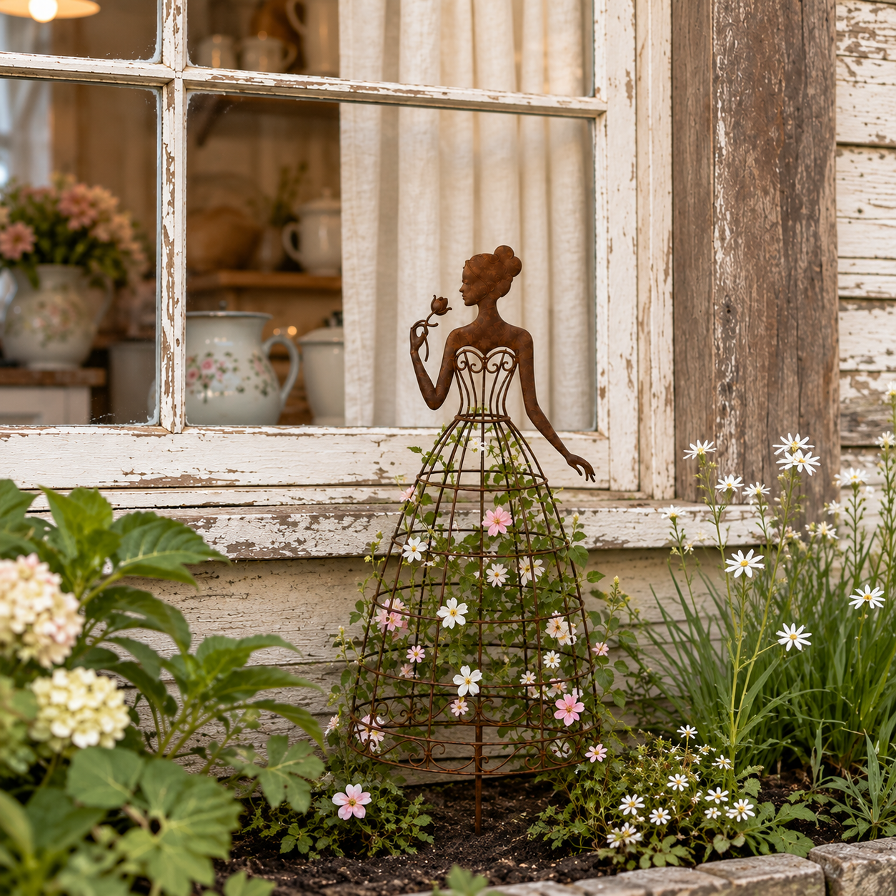 Vintage Lady Garden Trellis Stake-HandPrint