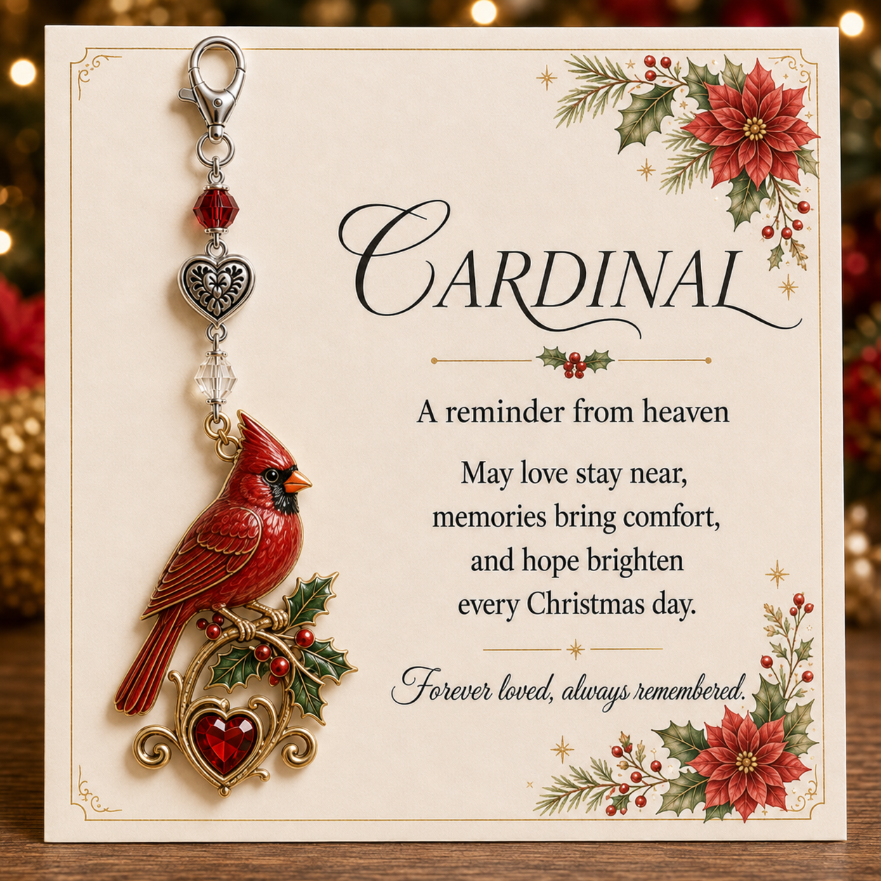 🎄Christmas Keepsake Keychain Card&Pocket Hug-HandPrint