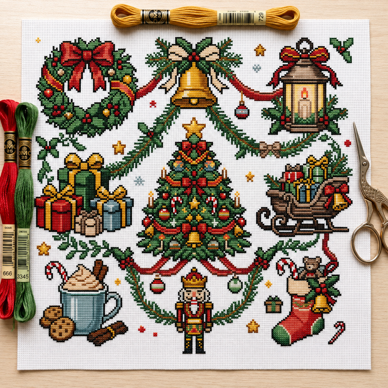 Nativity Cross Stitch Kit-HandPrint