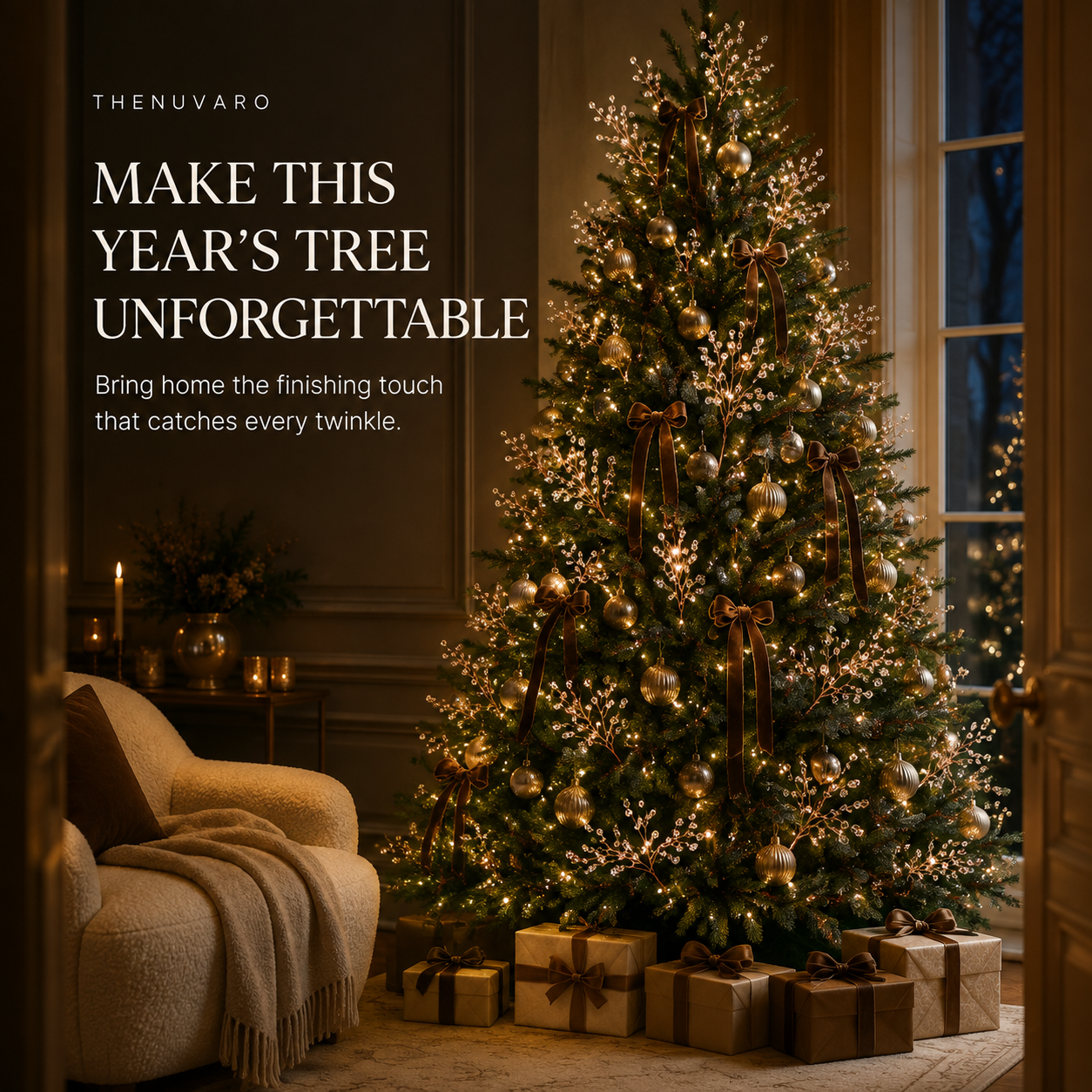 ✨ Crystal Beaded Christmas Tree Branch Picks – Instant Sparkle & Fuller Holiday Décor-HandPrint
