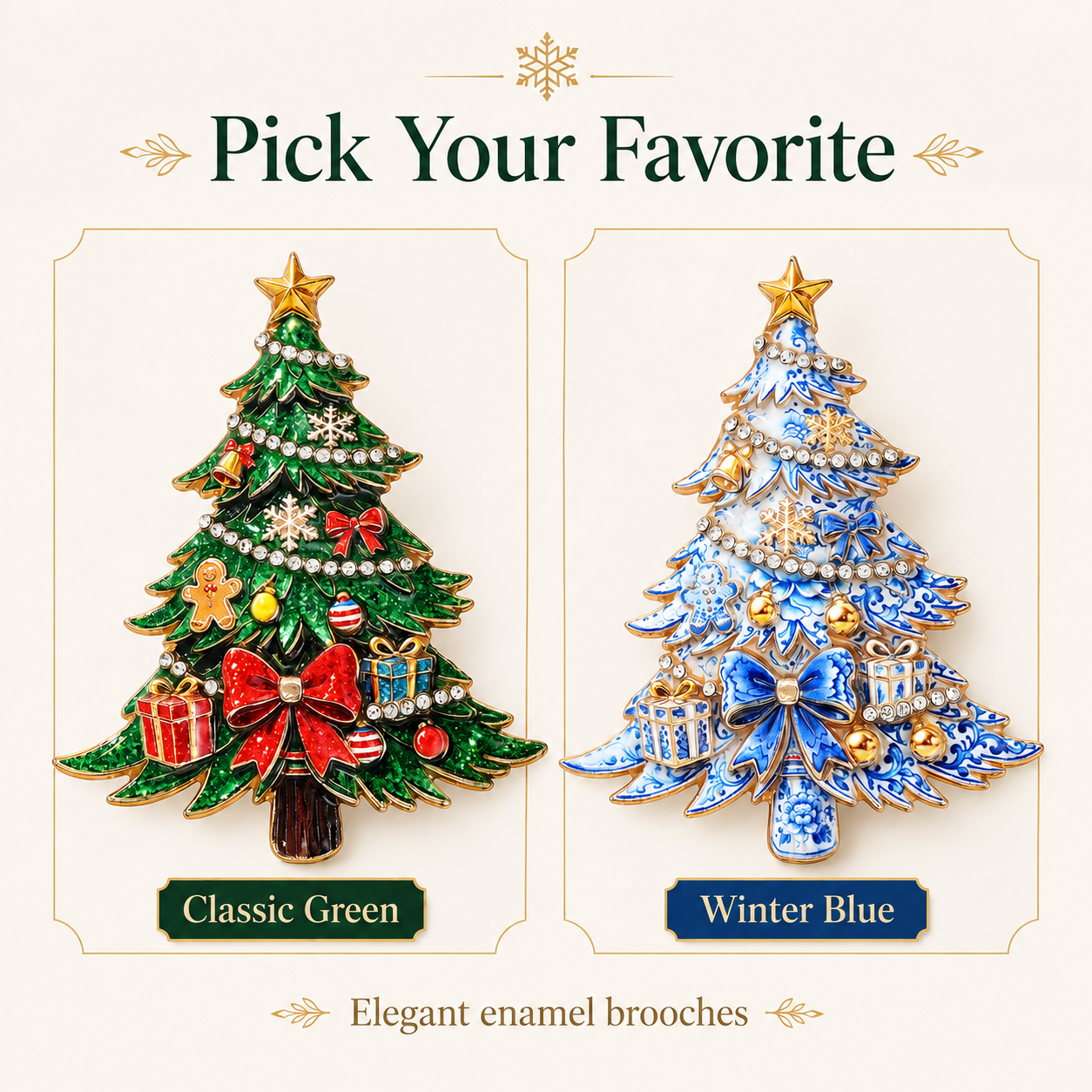 2026 Limited Edition-Yuletide Evergreen Artisan brooch-HandPrint