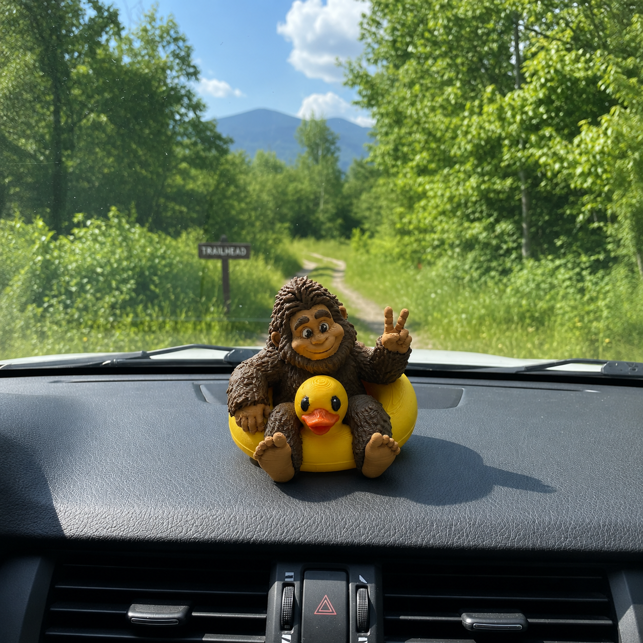 🌲Last Day 60% OFF -  Sasquatch & Duck Adventure Figurine-HandPrint