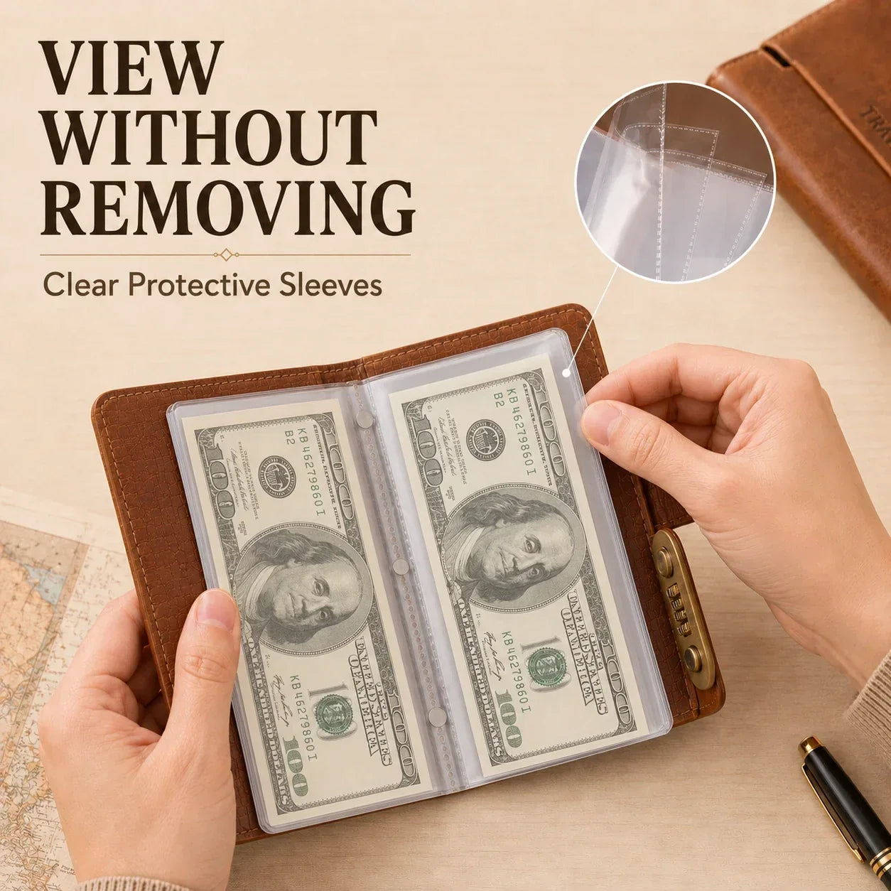 Locking Banknote Collection Booklet | Holds 100 Bills-HandPrint