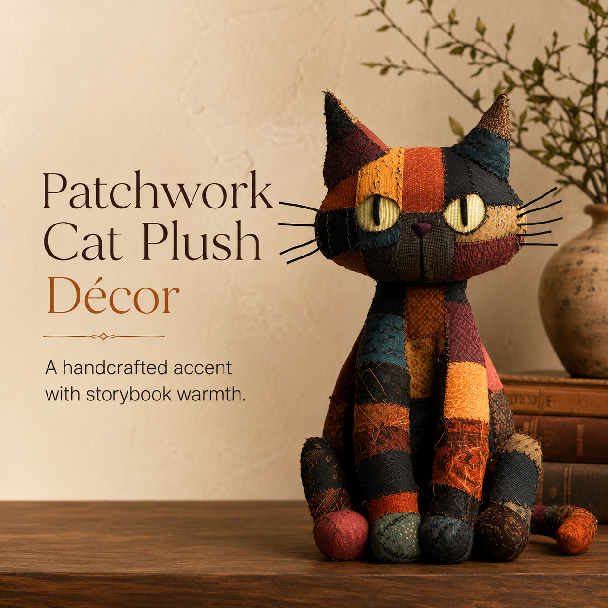 Ember Moon Patchwork Cat-HandPrint