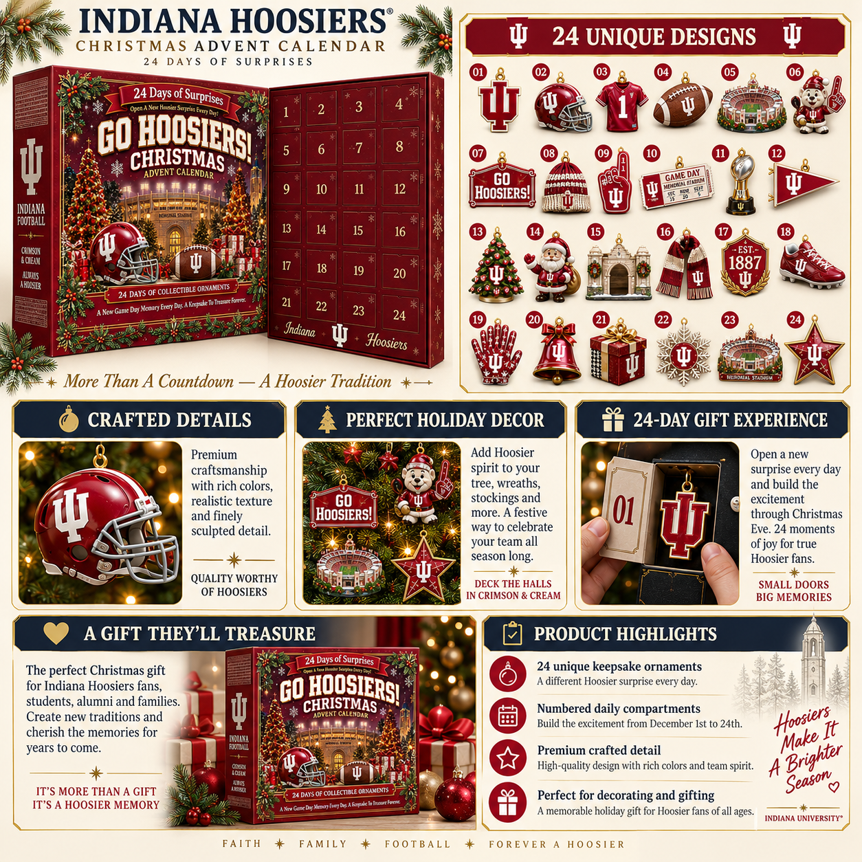 🎄 Go Hoosiers! Football Christmas Advent Calendar