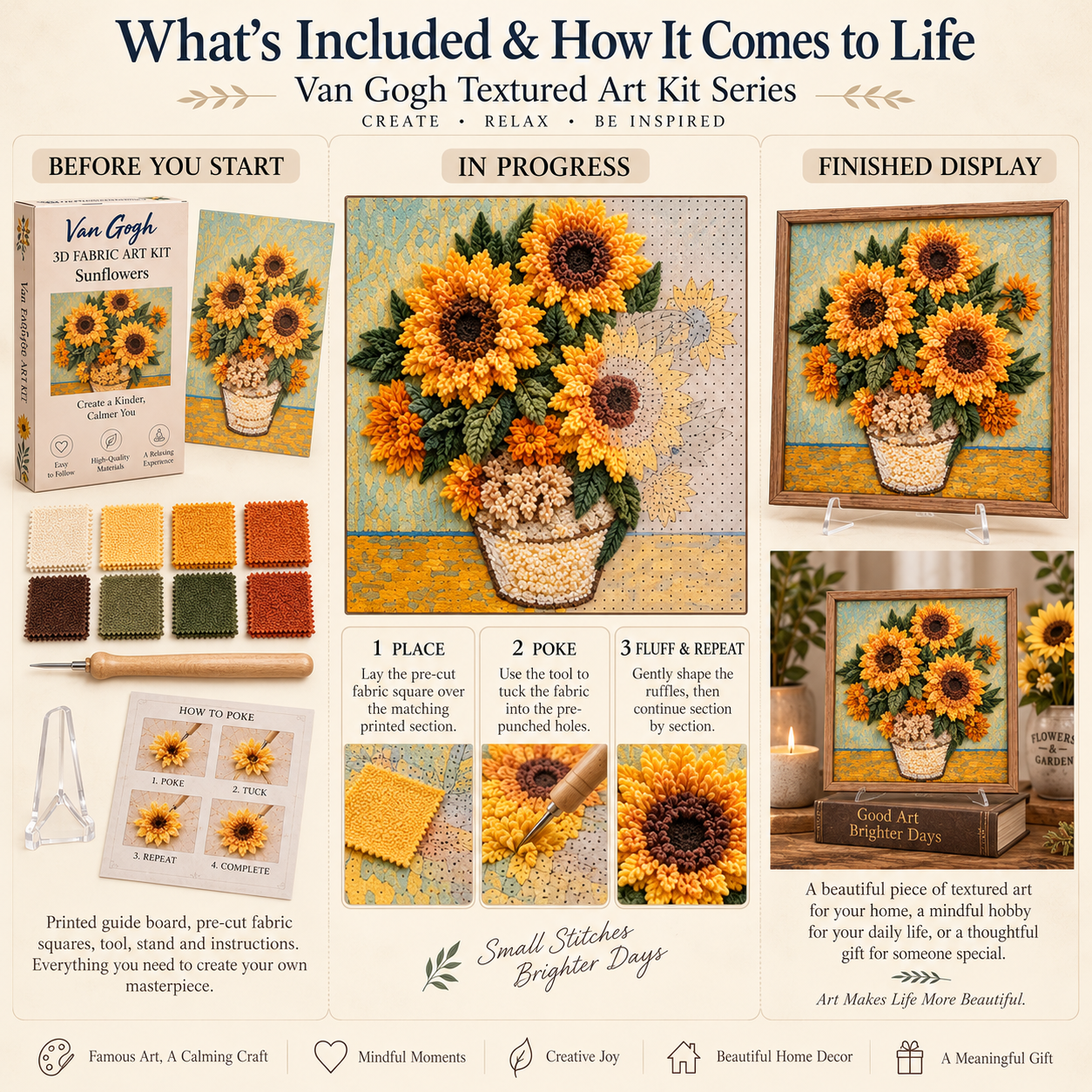 🎨 Van Gogh 3D Fabric Poke Art Kit-HandPrint