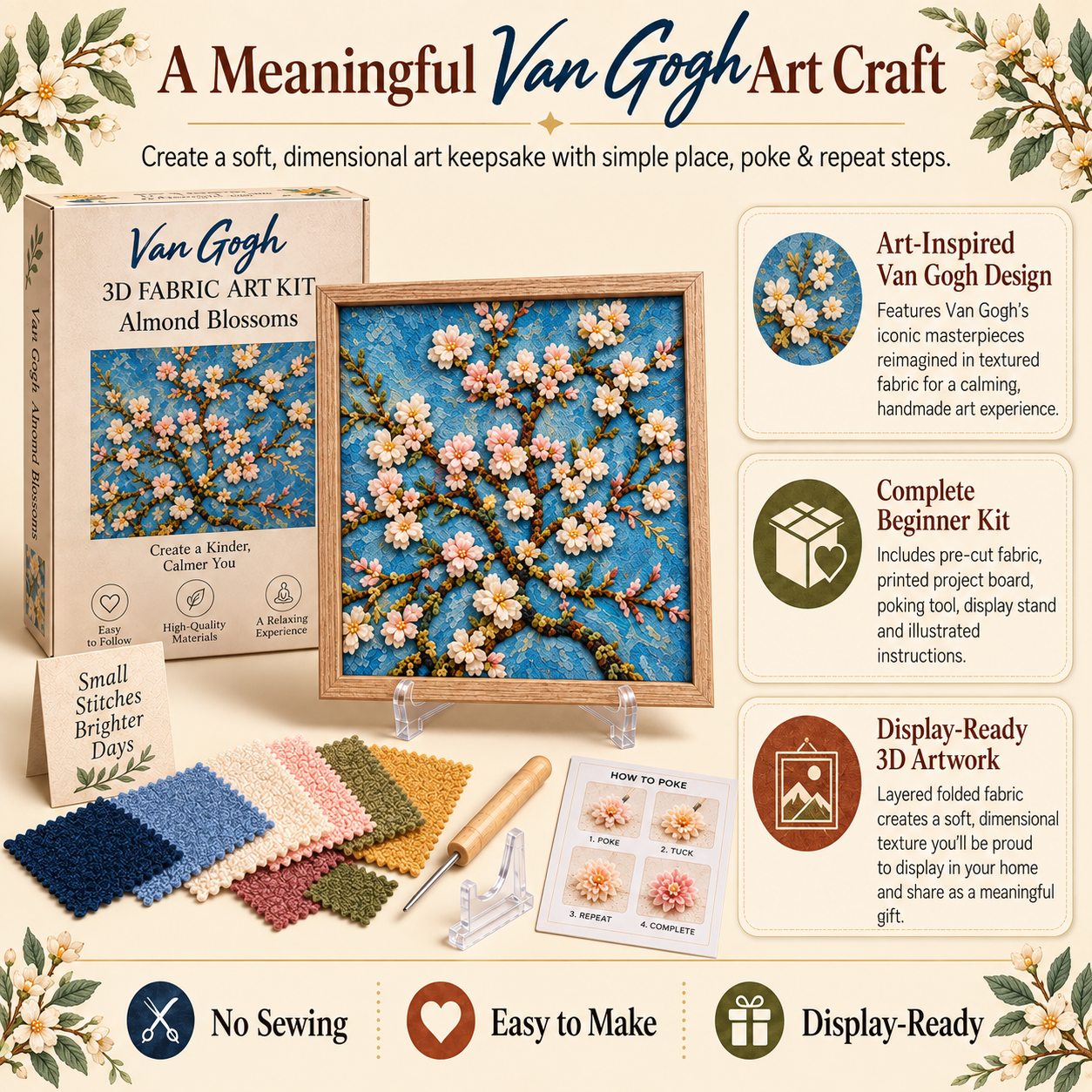 🎨 Van Gogh 3D Fabric Poke Art Kit-HandPrint
