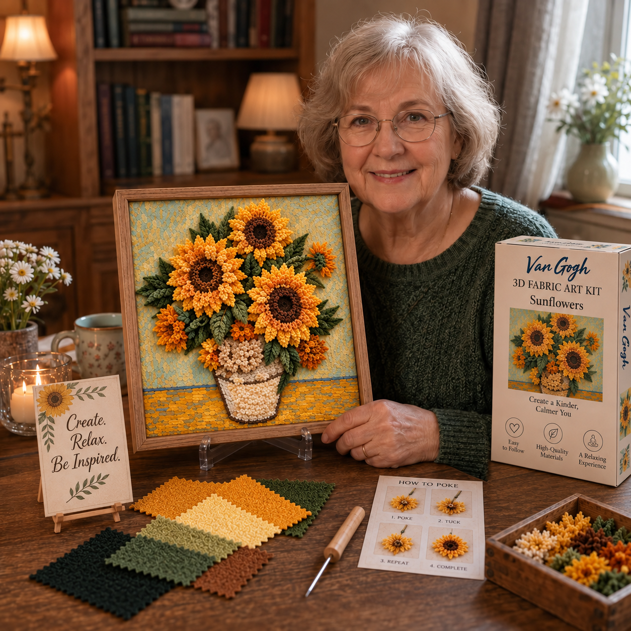 🎨 Van Gogh 3D Fabric Poke Art Kit-HandPrint
