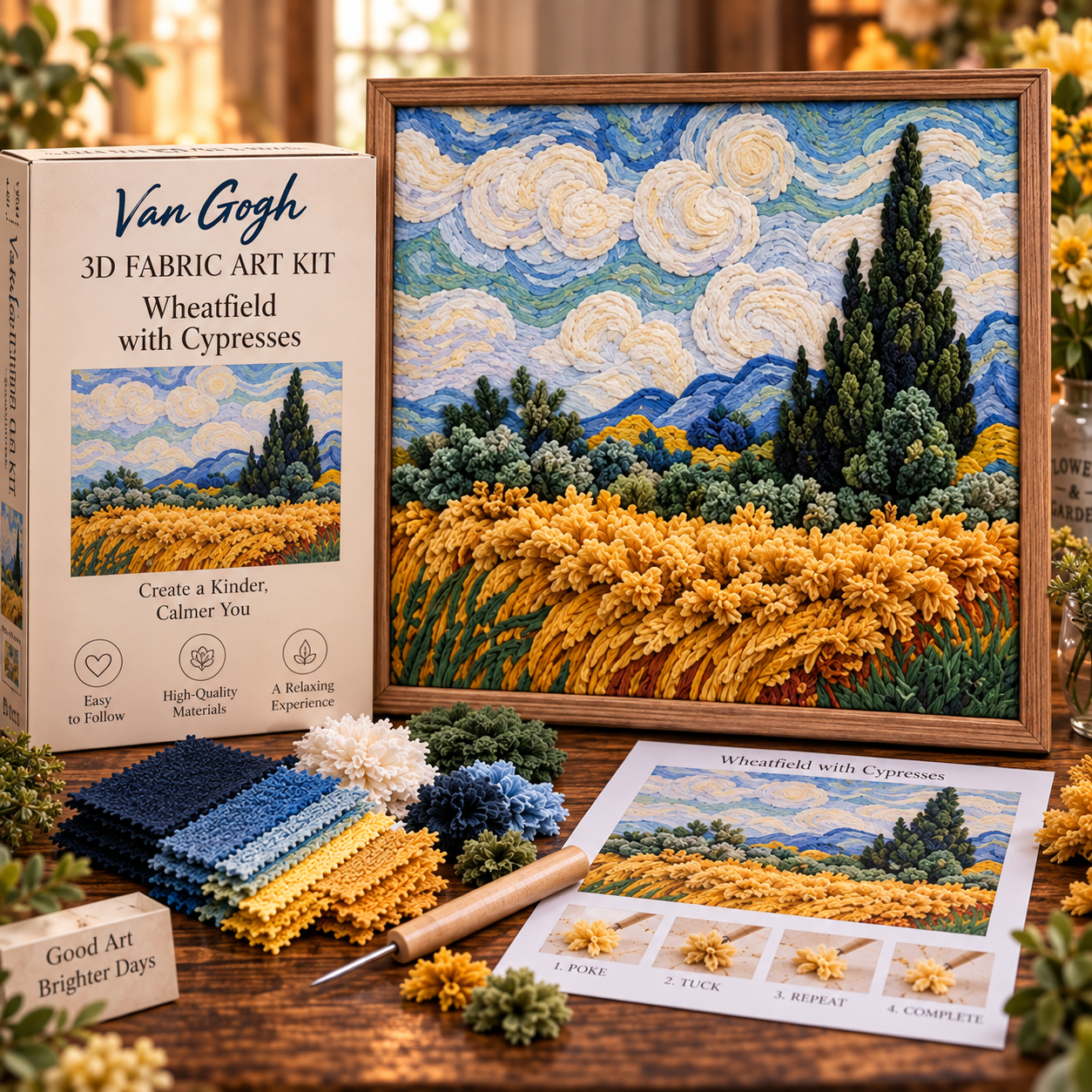 🎨 Van Gogh 3D Fabric Poke Art Kit-HandPrint
