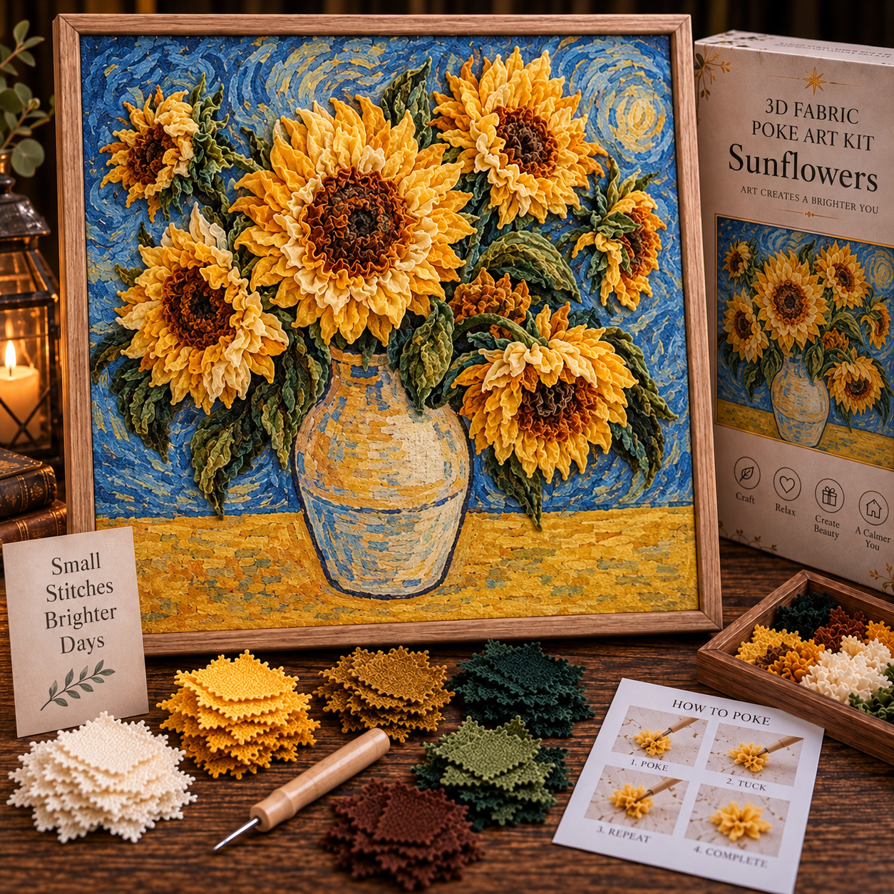 🎨 Van Gogh 3D Fabric Poke Art Kit-HandPrint
