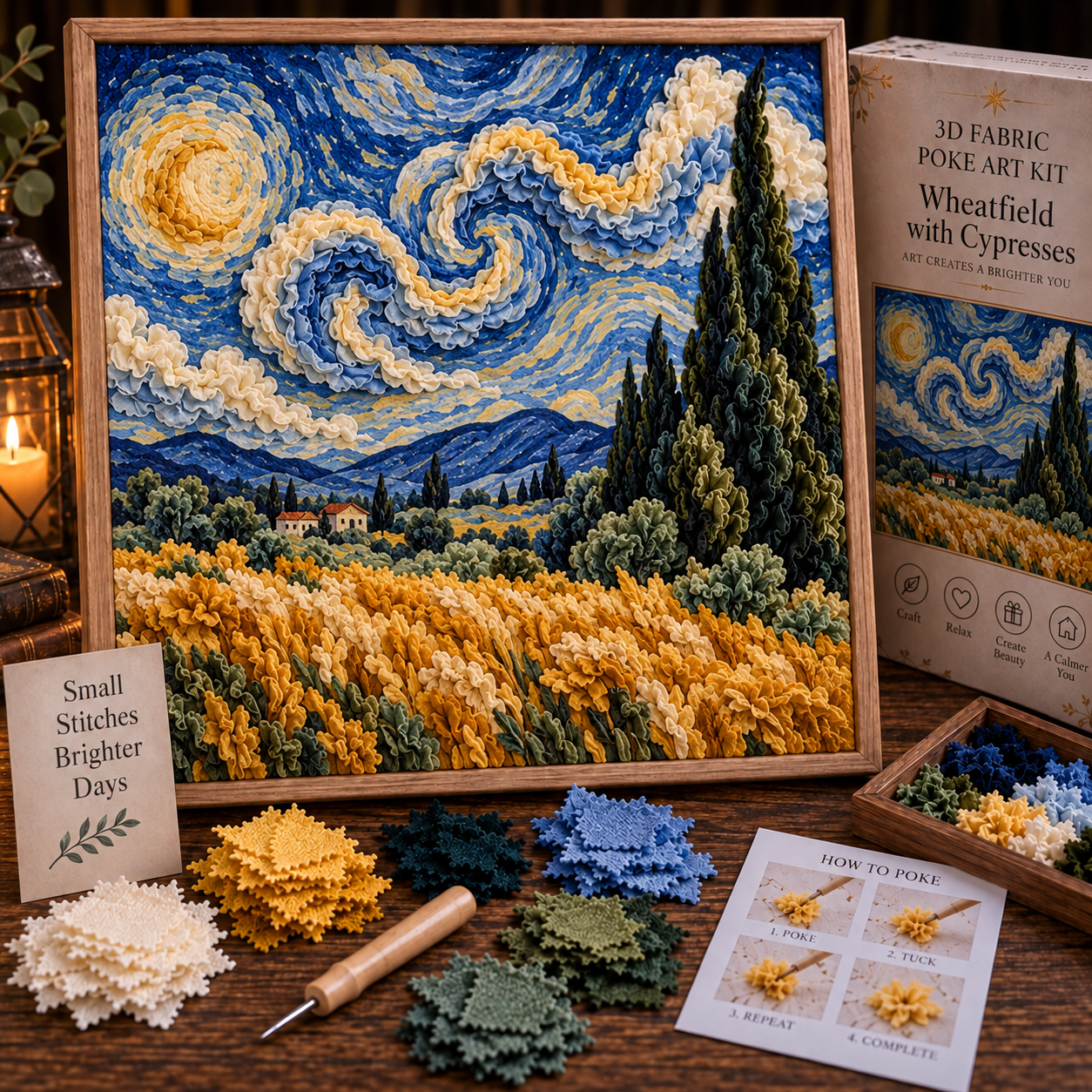 🎨 Van Gogh 3D Fabric Poke Art Kit-HandPrint
