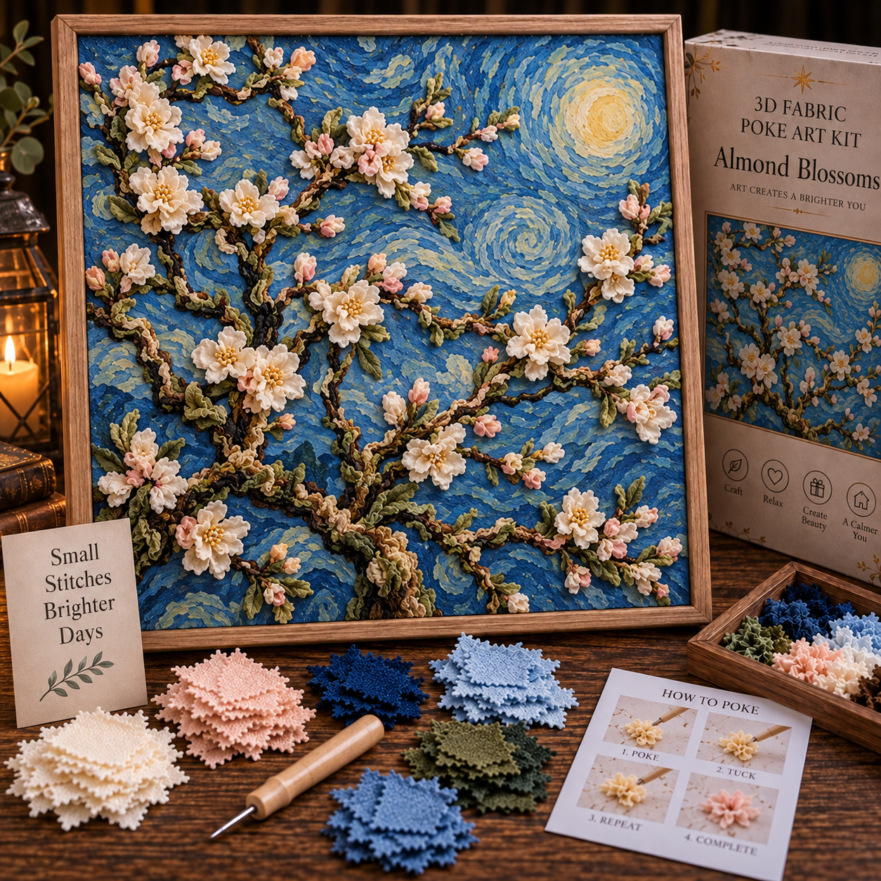 🎨 Van Gogh 3D Fabric Poke Art Kit-HandPrint