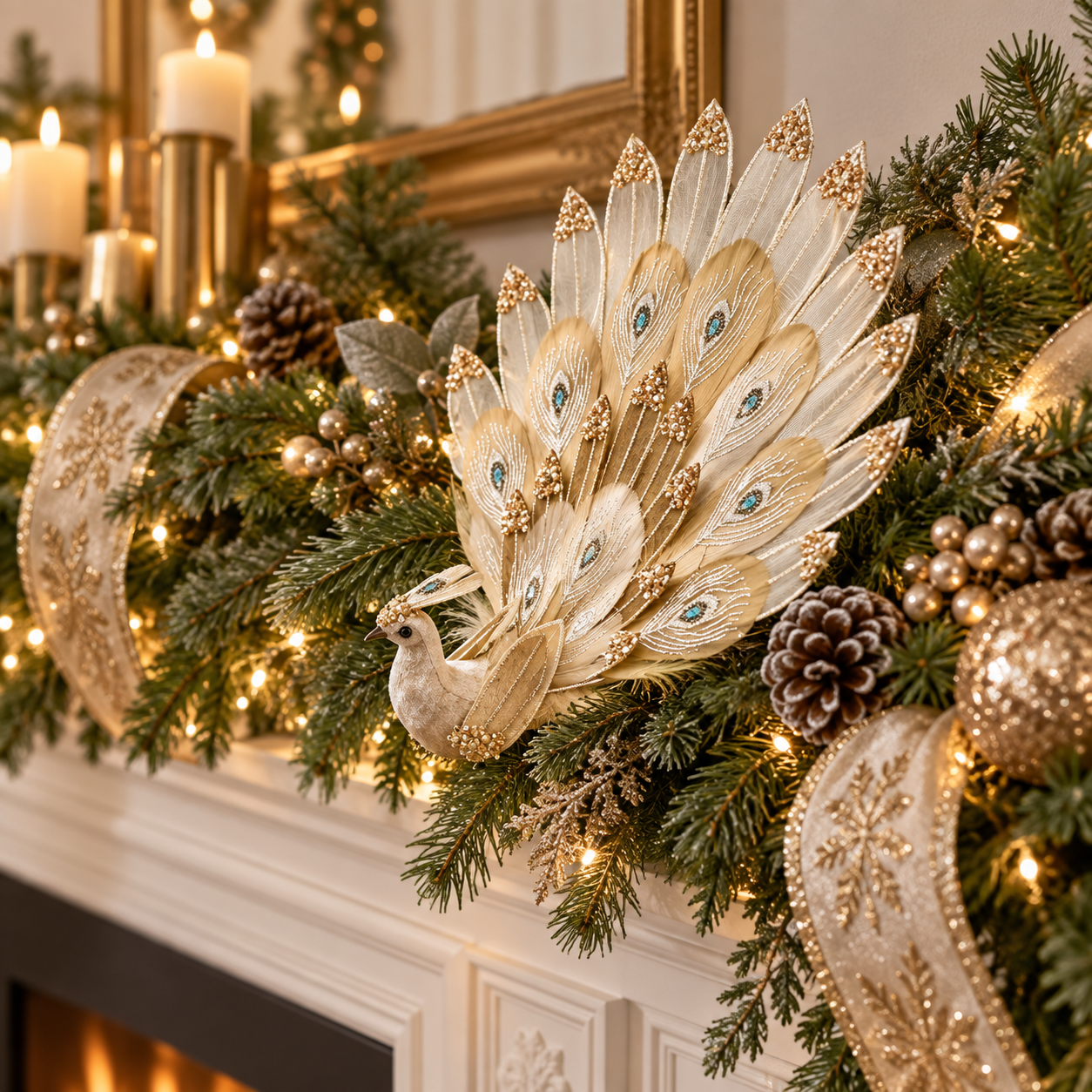 Elegant Peacock Christmas Ornament-HandPrint