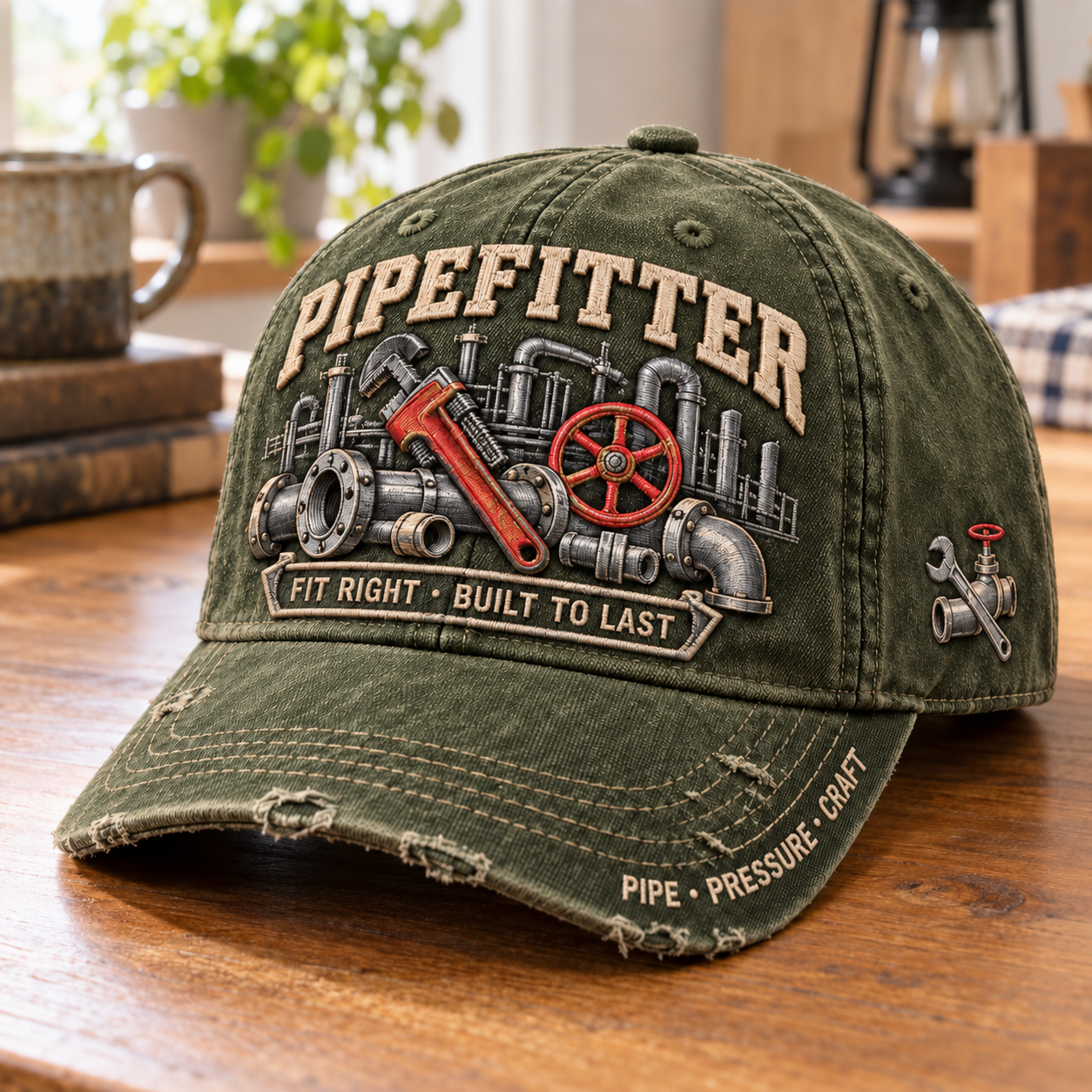 🔧 Pipefitter Fit Right Built To Last Baseball Cap-HandPrint