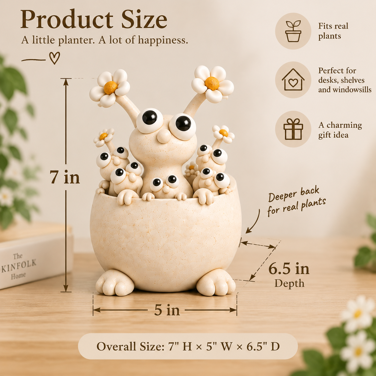Little Garden Monster Ceramic Planter-HandPrint