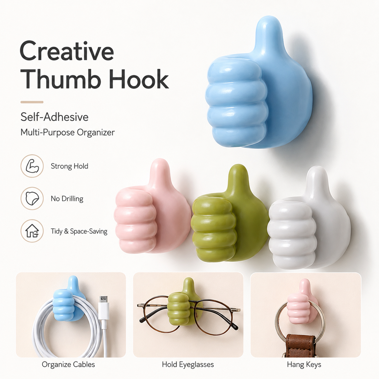 (🌲Early Christmas Sale - 49% OFF) Creative Thumbs Up Shape Wall Hook-HandPrint