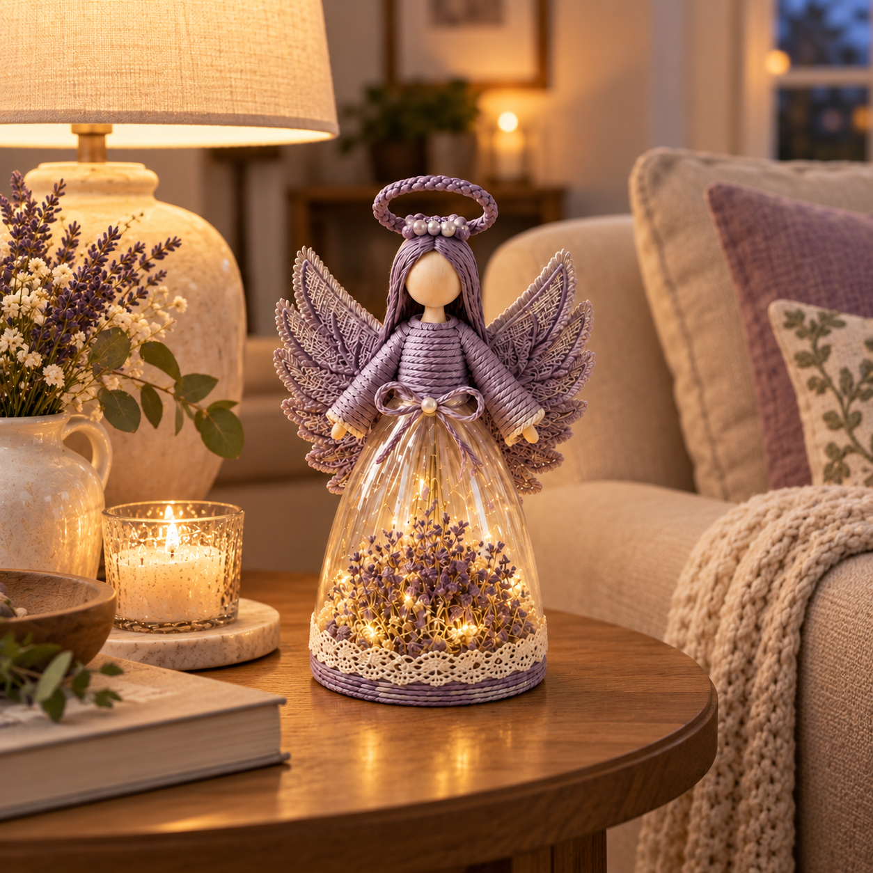 Lighted Floral Angel Figurine-HandPrint