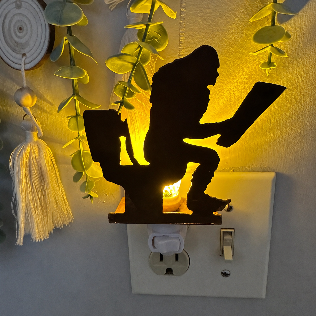 Bigfoot on Toilet Night Light-HandPrint