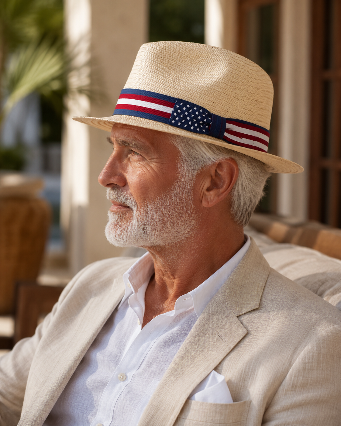 The Stars & Stripes Panama Hat-HandPrint