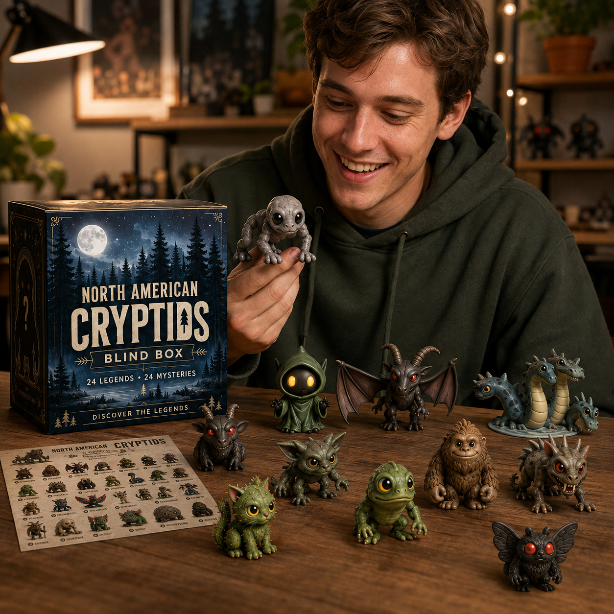 👁️North American Cryptids Blind Box – Complete 24-Piece Collection👹-HandPrint