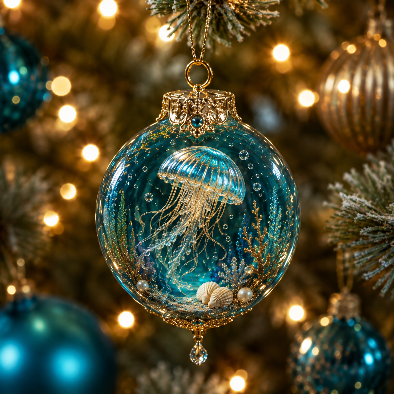 🔥Last 35pcs-✨Ocean Wonders Christmas Ornament Collection-HandPrint
