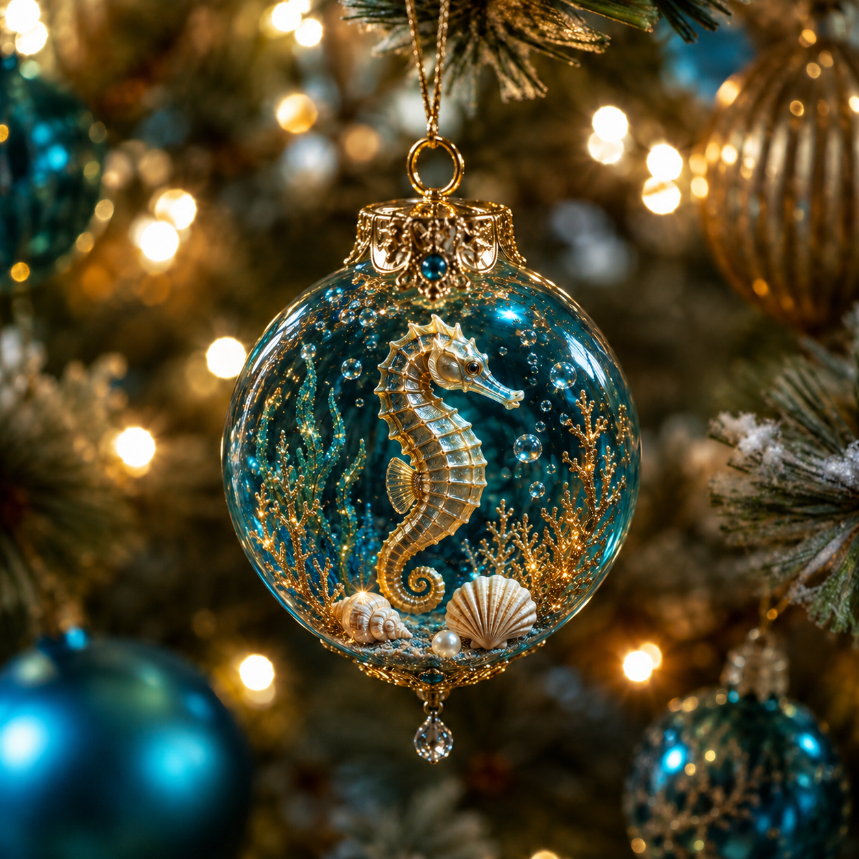 🔥Last 35pcs-✨Ocean Wonders Christmas Ornament Collection-HandPrint
