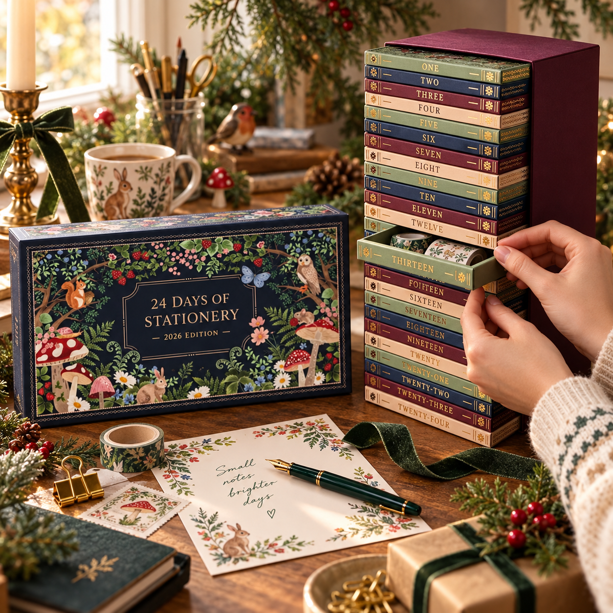 Advent Calendar 2026 Stationery Christmas Gift Set-HandPrint