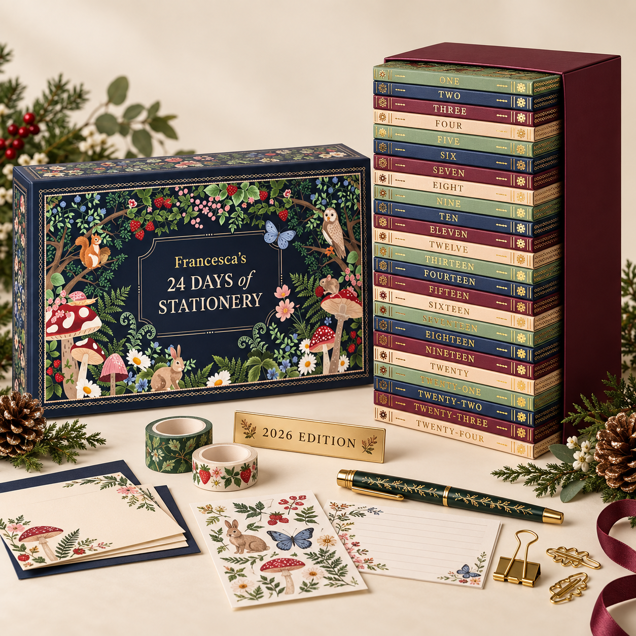Advent Calendar 2026 Stationery Christmas Gift Set-HandPrint