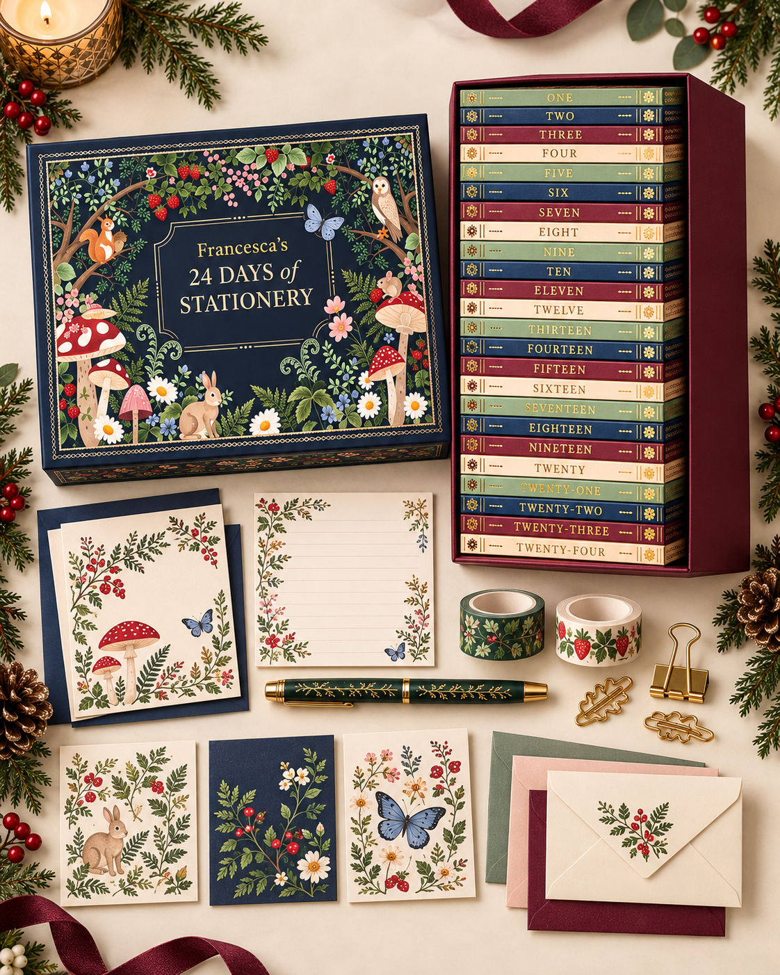 Advent Calendar 2026 Stationery Christmas Gift Set-HandPrint