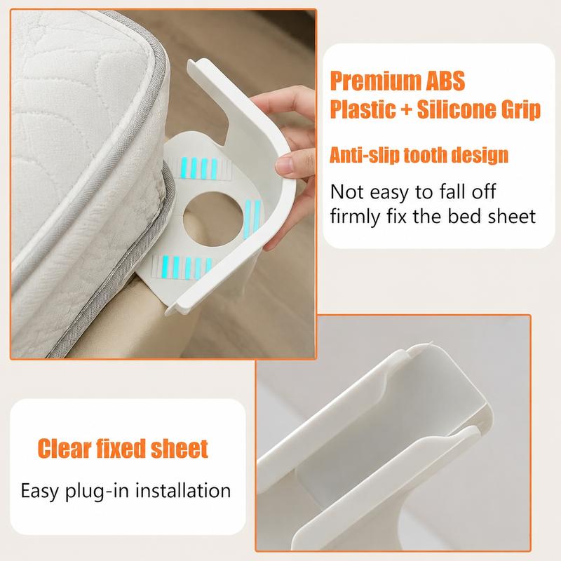 🛏️4-Pack Heavy Duty Sheet Clips Keep Bedding Perfectly In Place-HandPrint