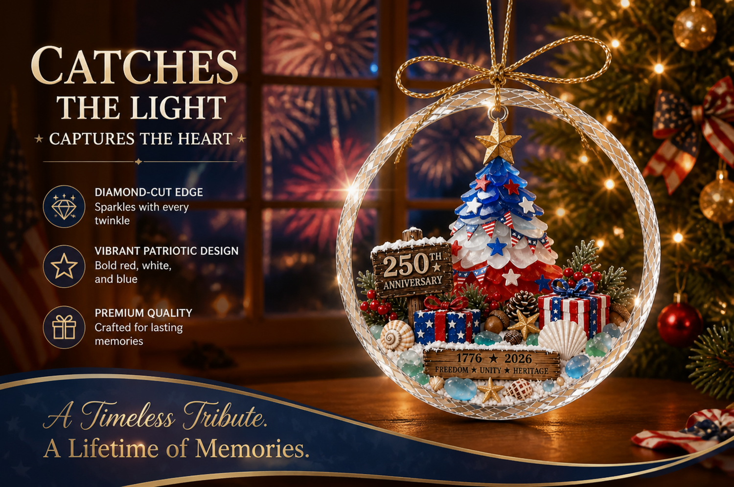 🌊 Ocean Christmas Ornament – 250th Anniversary Edition-HandPrint