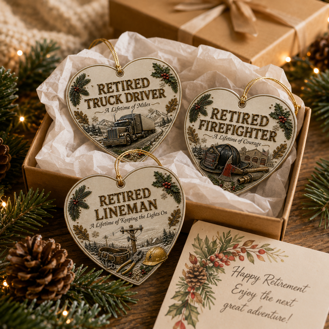 🎄 Retired Men’s Careers x Christmas Ornament-HandPrint