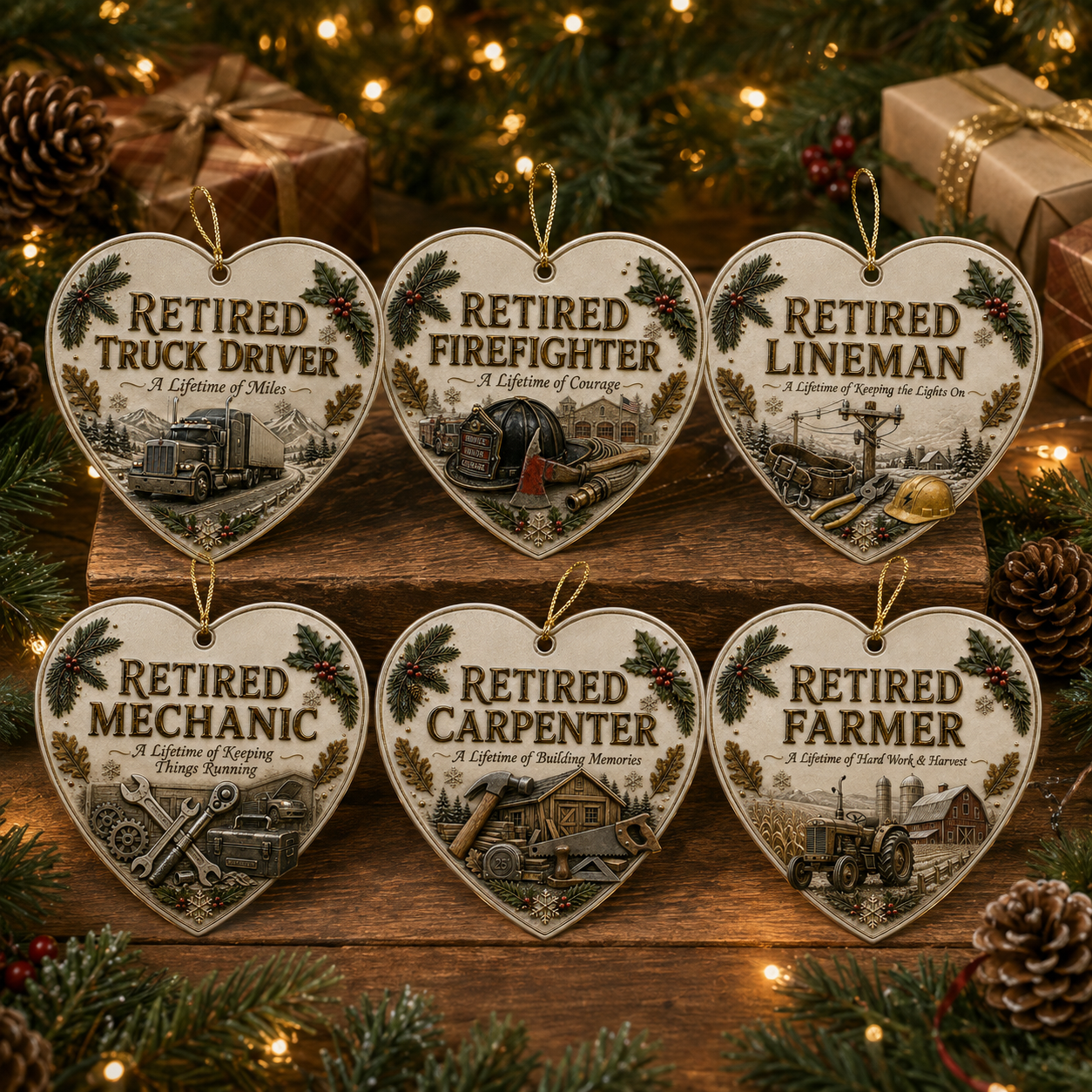 🎄 Retired Men’s Careers x Christmas Ornament-HandPrint