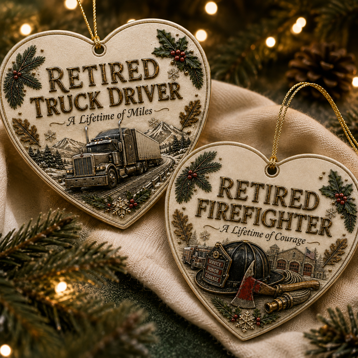 🎄 Retired Men’s Careers x Christmas Ornament-HandPrint