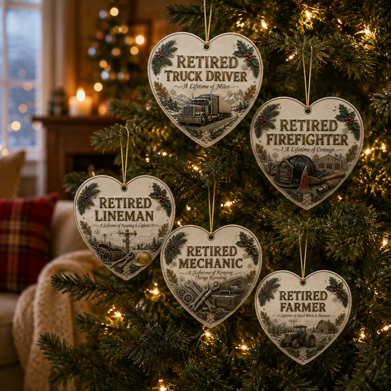 🎄 Retired Men’s Careers x Christmas Ornament-HandPrint