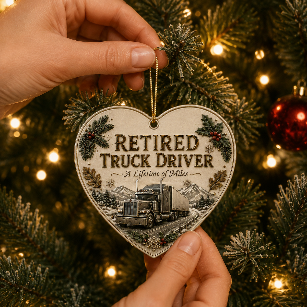 🎄 Retired Men’s Careers x Christmas Ornament-HandPrint