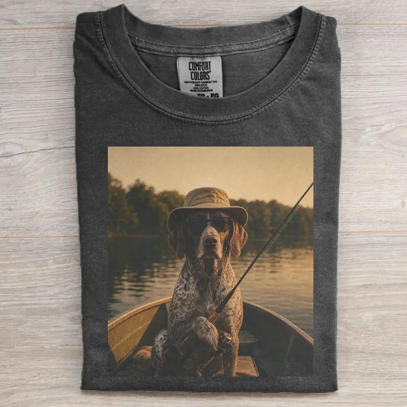 Cool Fishing Dog T-shirt-NaturexCraft