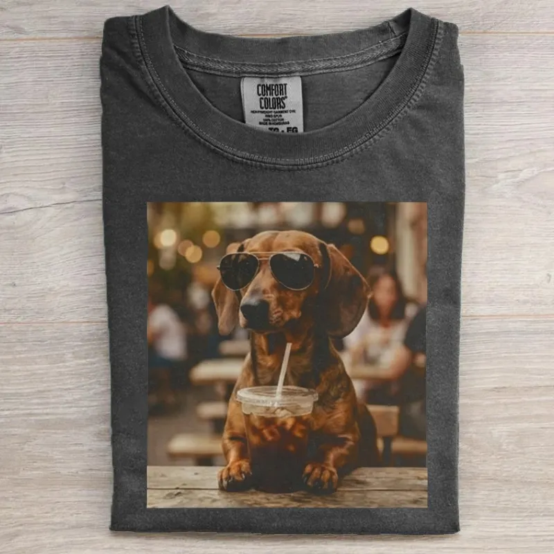 Dachshund Drinking Beer T-shirt-NaturexCraft