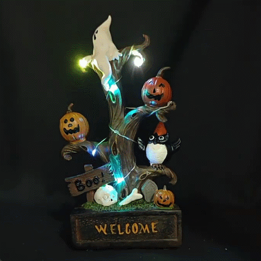 Halloween Welcome Tree with Lights-HandPrint